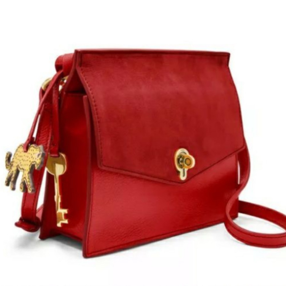 Fossil Stevie Small Crossbody Henna Suede $138
